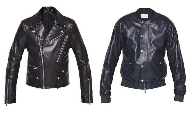 <strong>ASTRAET｜アストラット</strong><br />2015-16年秋冬コレクション　左／レザージャケット22万6800円、右／レザーブルゾン19万4400円