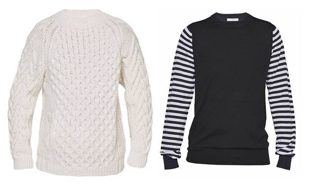 <strong>ASTRAET｜アストラット</strong><br />2015-16年秋冬コレクション　左／ニット4万5360円、右／ニット4万3200円