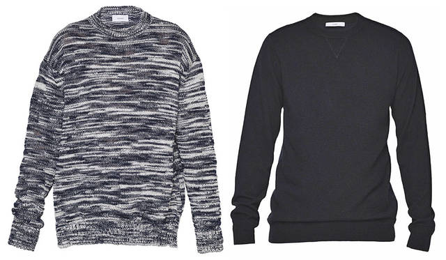 <strong>ASTRAET｜アストラット</strong><br />2015-16年秋冬コレクション　左／ニット3万2400円、右／ニット4万3200円