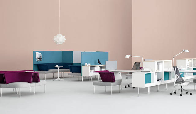<strong>Herman Miller｜ハーマンミラー</strong><br />デザイナー：イヴ・ベアール「Public Office Landscape（パブリックオフィスランドスケープ）」