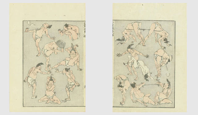 <strong>MITSUKOSHI｜日本橋三越本店</strong><br />「北斎漫画の世界へようこそ」　左／北斎漫画「無禮講 II」（額寸W39×D29×H3cm）27万円、右／北斎漫画「無禮講 III」（額寸W39×D29×H3cm）27万円