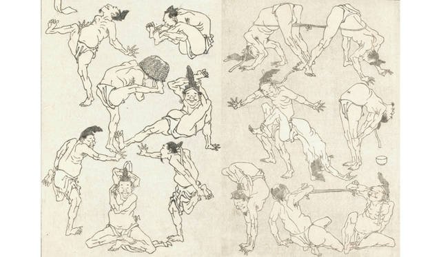 <strong>MITSUKOSHI｜日本橋三越本店</strong><br />「北斎漫画の世界へようこそ」　左／北斎漫画「無禮講 II」（額寸W39×D29×H3cm）27万円、右／北斎漫画「無禮講 III」（額寸W39×D29×H3cm）27万円