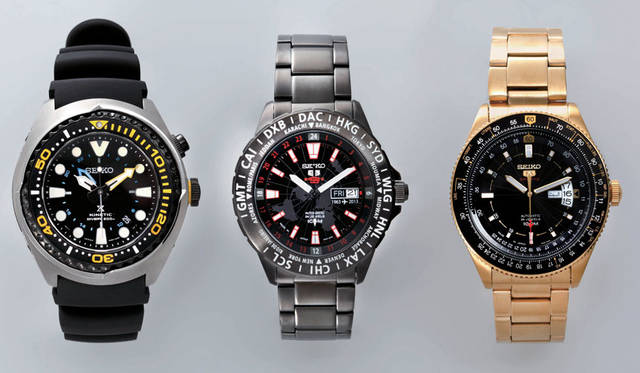 <strong>BARNEYS NEW YORK｜バーニーズ　ニューヨーク</strong><br />「BUYER'S EYE –MY VERY PERSONAL SELECTION-」　バイヤー倉科氏は、日本未発売のSEIKOの時計などのレアモデルからヴィンテージまで国産ウォッチを紹介。左から、「SEIKO」9万1800円、「SEIKO」5万1840円、「SEIKO」5万760円