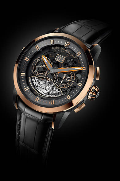 <strong>アレグロ</strong><br />ケース｜18Kレッドゴールド＋アントラサイトPVD加工チタニウム<br />直径｜45mm<br />厚さ｜8.2mm<br />ムーブメント｜自動巻き（Cal.ALG89）<br />機能｜ミニッツリピーター、GMT表示（3時位置インダイヤル）、昼夜表示、日付表示（2枚のディスクによるビッグデイト）<br />ストラップ｜アリゲーター<br />防水｜3気圧<br />限定数｜20本<br />発売時期｜未定<br />予価｜5616万円<br />