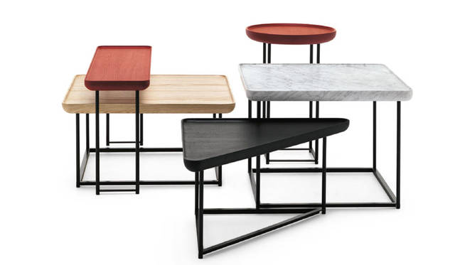 <strong>Cassina ixc.｜カッシーナ・イクスシー</strong><br />ルカ・二ケットデザインの「TOREI（トレイ）」テーブルに新仕様を追加。形、色、素材のバリエーションが豊かに。新作アイテム「TOREI table」（Design：Luca Nichetto）レクタングラー 16万7400円～、スクエア 21万600円～、トライアングル 18万3600円～、ラウンド 16万2000円～