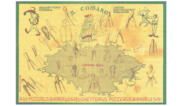 家族との休暇中に食事を楽しんでいたフィリップ・スタルク氏が、イカ料理にレモンを絞っていたときに、イカの形状からインスピレーションを得て、レストランのナプキンに描いたという、レモン絞り「Juicy Salif」のデザインラフ