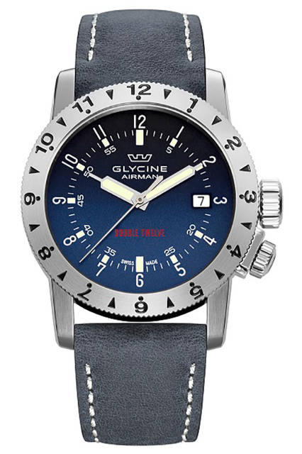 はじめてのダブル12時間表示機構を採用<br /><br /><strong>エアマン ダブル12</strong><br />ケース｜ステンレススチール<br />直径｜40mm<br />厚さ｜11.80mm<br />ムーブメント｜自動巻き<br />機能｜第2時間帯表示<br />ストラップ｜レザー<br />防水｜20気圧<br />価格｜15万円<br />