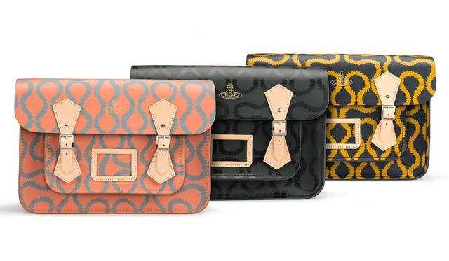 <strong>Vivienne Westwood｜ヴィヴィアン・ウエストウッド</strong><br />「Vivienne Westwood×The Cambridge Satchel Company」コラボレーションバッグ　「クラシック14インチサッチェル」 各7万4520円