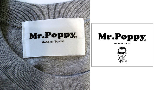 <strong>H? Katsukawa from Tokyo｜エイチ カツカワ フロム トウキョウ</strong><br />「Mr.Poppy」Tシャツ　ハイクオリティな40番糸を使用し、袖と裾は今や日本での職人技である“テンチミシン縫い”仕上げになっている