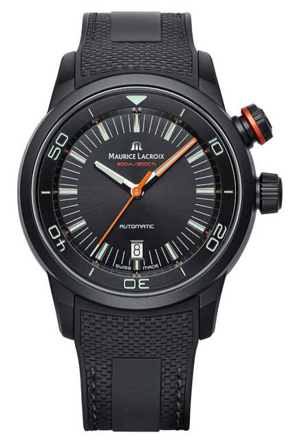 <strong>ポントスS  ダイバー</strong><br />ケース｜ステンレススチールブラックPVD加工<br />直径｜43mm<br />厚さ｜15.5mm<br />ムーブメント｜自動巻き（ML115)<br />機能｜インナーベゼル、ヘリウムガス・エスケープバルブ<br />ストラップ｜ラバーまたはカーフレザーNATO ストラップ<br />防水｜60気圧<br />発売時期｜2015年9月予定<br />予価｜39万円<br />