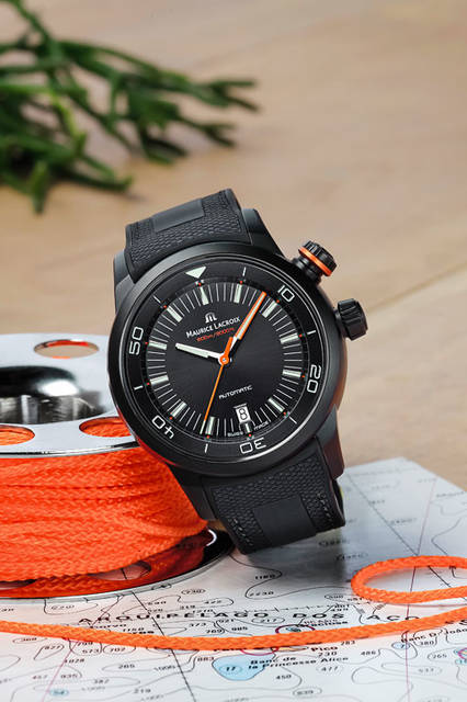 <strong>ポントスS  ダイバー</strong><br />ケース｜ステンレススチールブラックPVD加工<br />直径｜43mm<br />厚さ｜15.5mm<br />ムーブメント｜自動巻き（ML115)<br />機能｜インナーベゼル、ヘリウムガス・エスケープバルブ<br />ストラップ｜ラバーまたはカーフレザーNATO ストラップ<br />防水｜60気圧<br />発売時期｜2015年9月予定<br />予価｜39万円<br />