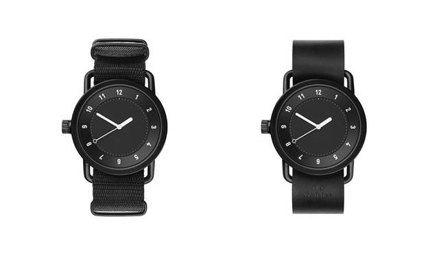 <strong>TID Watches｜ティッド ウォッチズ</strong><br />「TID No.1 Black」左／2万8080円、右／3万240円　ケース｜ステンレススティール（ブラックIP）　直径｜40mm　ムーヴメント｜日本製クォーツ　ストラップ｜左／NATOストラップ（ナイロン製）、右レザーストラップ　防水｜5気圧