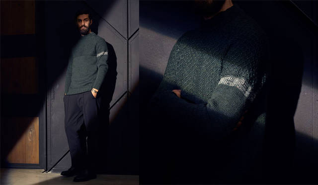 <strong>[Milok]｜[ミロック]</strong><br /><strong>2015-16年 秋冬コレクション</strong>　ニット3万9960円、パンツ3万240円