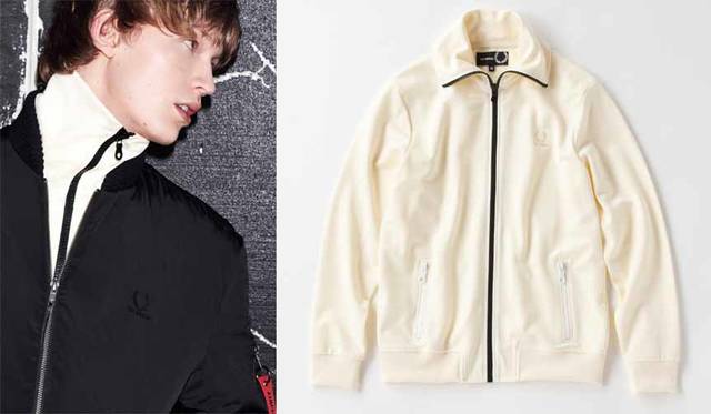 <strong>Fred Perry｜フレッドペリー</strong><br />「Raf Simons×Fred Perry」Autumn&Winter 2015　左／ジャケット 6万480円、インナー 2万520円、右／インナー 2万520円