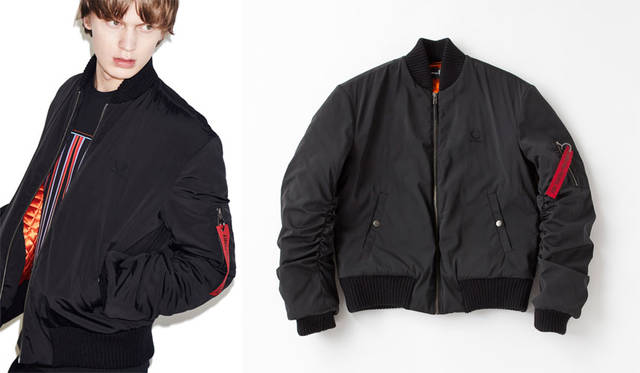 <strong>Fred Perry｜フレッドペリー</strong><br />「Raf Simons×Fred Perry」Autumn&Winter 2015　左／ジャケット 6万480円、Tシャツ 1万2960円、右／ジャケット 6万480円