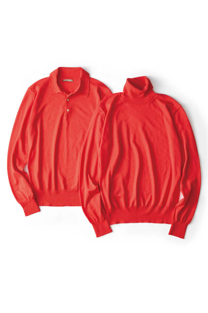 ポロニット3万7000円、タートルニット3万5000円［ともにボリオリ 東京店限定］／ボリオリ