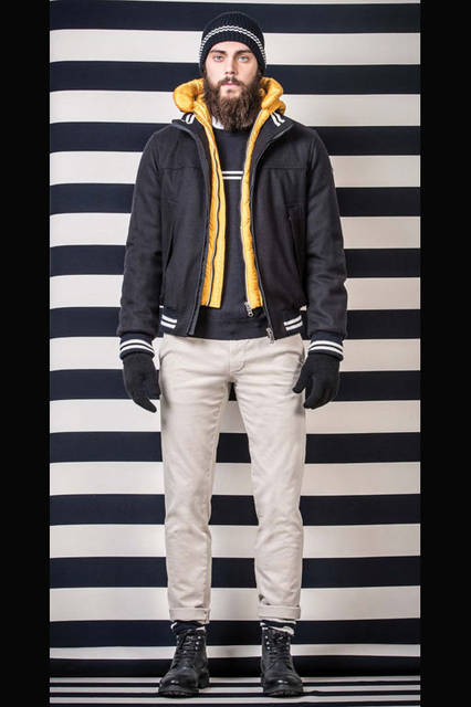 <strong>MARINA YACHTING｜マリーナ ヨッティング</strong><br />2015-16年秋冬コレクション　アウターウェア11万6640円、シャツ1万8360円