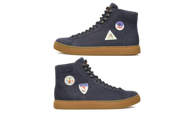 <strong>CAMPER｜カンペール</strong><br />左右のアッパーにレトロなワッペンがほどこされたユニークなデザインが特徴の新作モデル。メンズ「Twins（ツインズ）」3万2400円