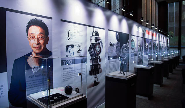 これまでG-SHOCK開発の歴史も展示