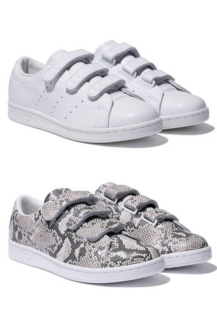 <strong>adidas Originals｜アディダス オリジナルス</strong><br />コラボレーションコレクション「adidas Originals by HYKE」　上／三越伊勢丹限定スニーカー 2万520円、下／アディダス オリジナルス フラッグシップショップ ストア トウキョウ・三越伊勢丹限定スニーカー 2万520円