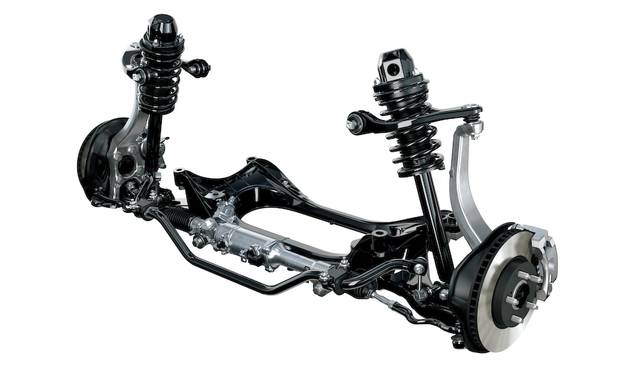 フロントのダブルウィッシュボーン サスペンション