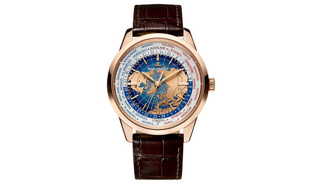 <strong>ジオフィジック・ユニバーサルタイム</strong><br />ケース｜18Kピンクゴールド<br />直径｜41.6mm<br />厚さ｜11.84mm<br />ムーブメント｜自動巻き（Cal.772）<br />機能｜ワールドタイム（世界24タイムゾーンの時刻を表示）。日付表示。秒針がステップ運針するトゥルービート機構。<br />ストラップ｜アリゲーター<br />防水｜5気圧<br />価格｜285万円（税抜）