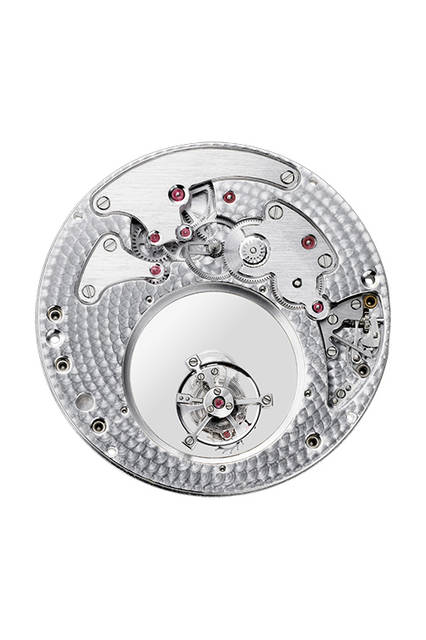 <strong>ロトンド ドゥ カルティエ ミステリアス ダブル トゥールビヨン</strong><br />ケース｜プラチナ<br />直径｜45mm<br />ムーブメント｜手巻き（Cal.9454 MC）<br />パワーリザーブ｜約52時間<br />防水｜3気圧<br />機能｜ミステリアス ダブル トゥールビヨン<br /><br />© Cartier