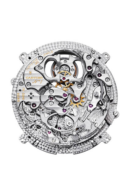 <strong>ロトンド ドゥ カルティエ ミニッツ リピーター フライング トゥールビヨン</strong><br />ケース｜チタン<br />直径｜45mm<br />ムーブメント｜手巻き（Cal.9402 MC）<br />パワーリザーブ｜約50時間<br />防水｜3気圧防水<br />機能｜ミニッツ リピーター、フライング トゥールビヨン<br />価格｜要問い合わせ<br /><br />© Cartier
