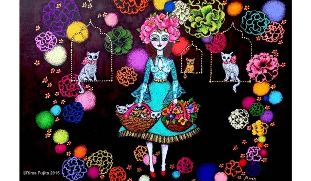 「配達」2015年 ミクストメディア 32.5×50cm