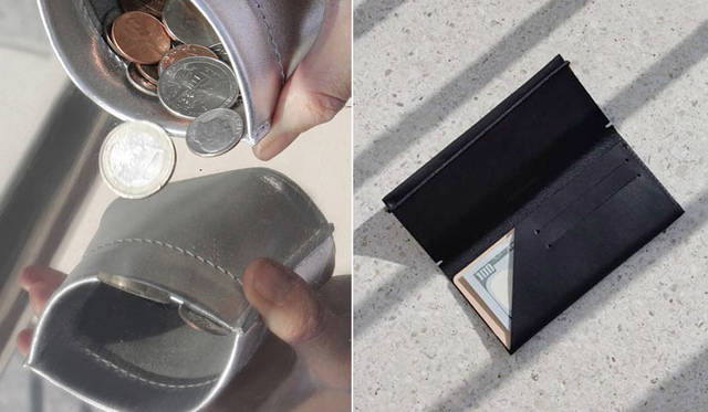 メンズコレクション　左／Coin Dumpling 1万3500円、右／Envelope Walltet 2万8080円