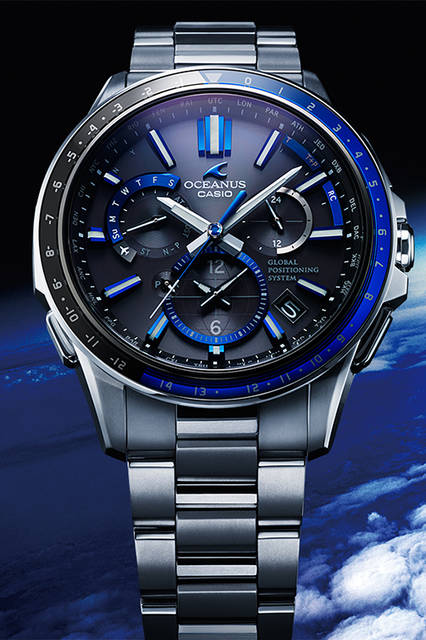 <strong>オシアナスOCW-G1100-1AJF</strong><br />ケース｜チタン（チタンカーバイト処理）<br />直径｜46.1mm<br />厚さ｜15.1mm<br />ムーブメント｜クォーツ、タフソーラー（ソーラー充電システム）、パワーセービング機能付き<br />機能｜GPS電波（時刻自動受信。位置は手動受信）、電波受信機能：自動受信（最大6回／日） （中国電波は最大5回／日）／手動受信、ワールドタイム：世界27都市（40タイムゾーン、サマータイム自動設定機能付き）＋ UTC（協定世界時）の時刻表示、都市入替機能、ストップウォッチ（1/1秒、24時間計）、針位置自動補正機能、機内モード、日付・曜日表示、フルオートカレンダー、バッテリー充電警告機能<br />ブレスレット｜チタン（チタンカーバイト処理）<br />防水｜10気圧<br />価格｜24万8400円<br />
