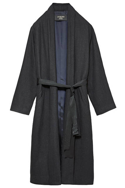 <strong>pas de calais｜パドカレ</strong><br />「JAPAN SENSES with NATURE by  pas de calais」伊勢丹新宿店限定アイテム　麻世妙の先染め平織りガウンコート10万1520円