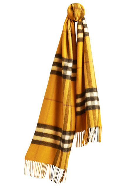 Burberry|バーバリー Check Cashmere Scarf - Amber Yellow
