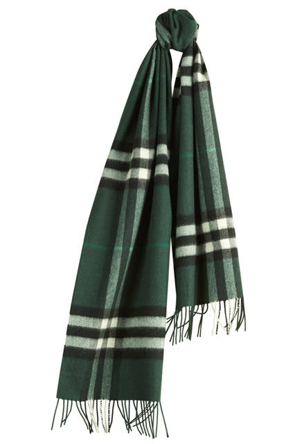 Burberry|バーバリー Check Cashmere Scarf - Dark Forest Green