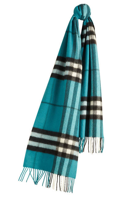 Burberry|バーバリー Check Cashmere Scarf - Dark Aqua