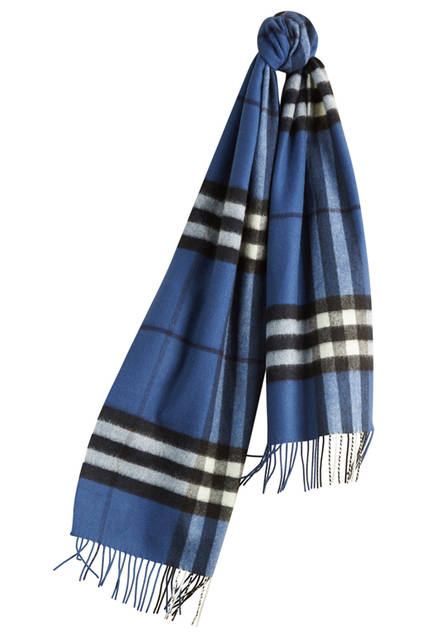 Burberry|バーバリー Check Cashmere Scarf - Cadet Blue
