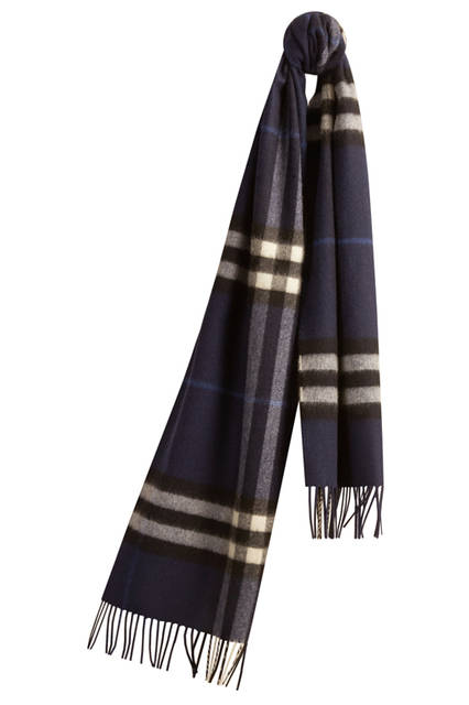 Burberry|バーバリー Check Cashmere Scarf - Indigo Blue