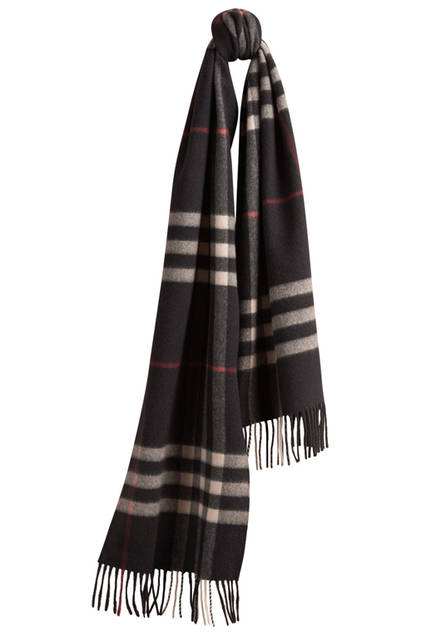 Burberry|バーバリー Check Cashmere Scarf - Navy