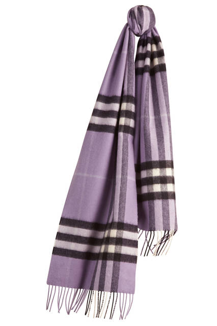 Burberry|バーバリー Check Cashmere Scarf - Lilac
