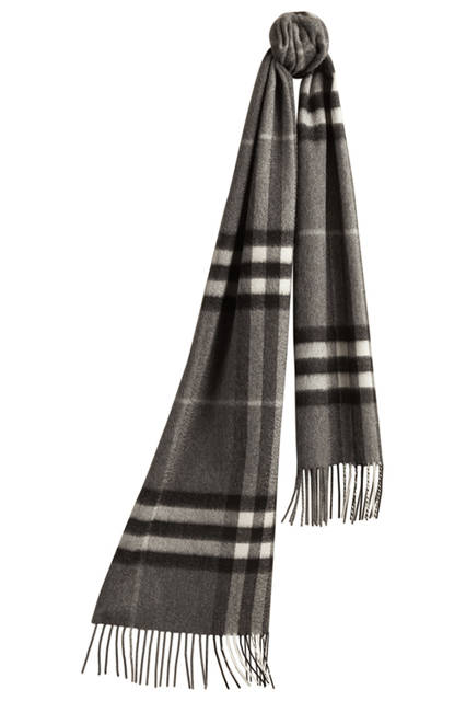 Burberry|バーバリー Check Cashmere Scarf - Mid Grey