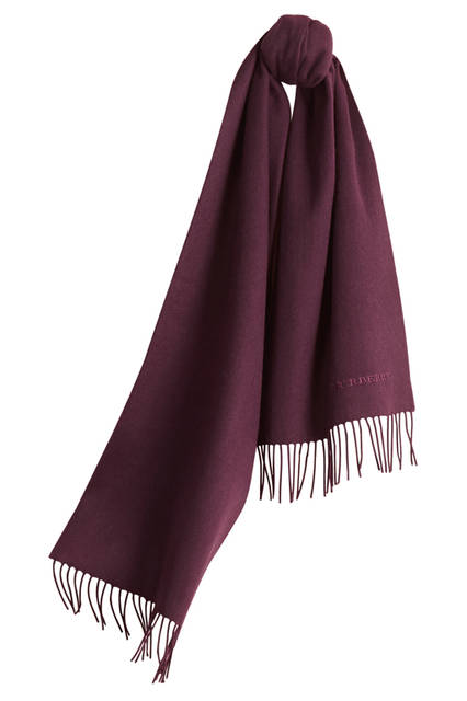 Burberry|バーバリー Embroidered Cashmere Scarf - Aubergine