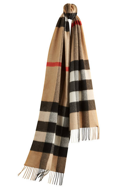 Burberry|バーバリー Check-Cashmere-Scarf-Camel