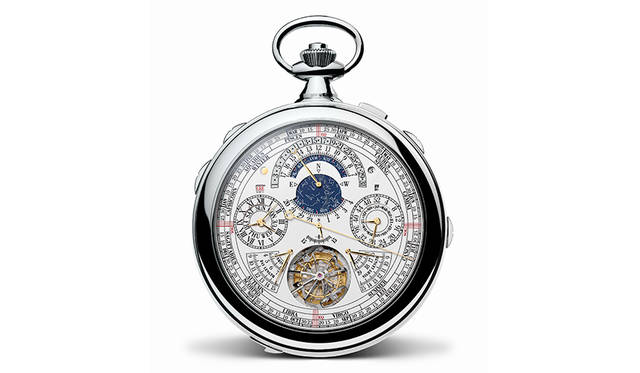 <strong>Reference 57260</strong><br />ケース｜18Kホワイトゴールド<br />直径｜98mm<br />厚さ｜50.55mm<br />ムーブメント｜手巻き（Cal.3750）<br />振動数｜1万8000振動／時<br />パワーリザーブ｜約60時間<br />機能｜レギュレータータイプの時・分・秒表示。球体ヒゲゼンマイを備えたアーミラリ天球儀トゥールビヨン・レギュレーター。3軸トゥールビヨン。12時間式の第２時間帯表示（時・分）。世界24都市のワールドタイム表示。12時間式ワールドタイムの昼夜表示。グレゴリオ暦永久カレンダー。グレゴリオ暦曜日表示。グレゴリオ暦月表示。グレゴリオ暦レトログラード日付表示。閏年表示。曜日番号の表示（ISO8601カレンダー）。その年における週番号表示（ISO8601カレンダー）。19年周期のユダヤ暦カレンダー。ヘブライ語曜日名。ヘブライ語月名。ヘブライ語日付表示。ヘブライ語セキュラーカレンダー。ヘブライ語世紀、10年、年表示。ユダヤ暦年の月数表示（12カ月または13カ月）。19年周期のゴールデンナンバー表示。太陽針による季節、春分・秋分、夏至・冬至、12星座表示。天文表示（オーナーの居住地で調整）。恒星時。恒星分。日出時刻表示（オーナーの居住地で調整）。日入時刻表示（オーナーの居住地で調整）。均時差。昼の長さ（オーナーの居住地で調整）。夜の長さ（オーナーの居住地で調整）。月相・月齢表示（1027年調整不要）。ヨム・キプール（ユダヤ教の贖罪の日）日付表示。レトログラード1/5秒クロノグラフ（コラムホイール1個）。レトログラード1/5秒スプリットセコンド・クロノグラフ（コラムホイール１個）。12時間積算計（コラムホイール１個）。60分積算計。シングルゴング＆ハンマーストライキング・アラーム。アラーム・ストライキング／サイレンス切り替え表示。ノーマルアラーム／カリヨン・ストライキング・アラーム選択表示。カリヨン・ストライキング機能と連結したアラーム機能。グラン・ソヌリ／プチ・ソヌリの選択が可能なアラームストライキング機能。アラーム・パワーリザーブ表示。5個のチャイムと5個のハンマーによるカリヨン・ウエストミンスターチャイム。グラン・ソヌリ・パッシングストライク。プチ・ソヌリ・パッシングストライク。ミニット・リピーター。ナイトサイレンス機能。完全に巻き上げられた状態で香箱を外すシステム。グラン・ソヌリ／プチ・ソヌリ・モード表示。サイレント／ストライキング／ナイト・モード表示。時間輪列用パワーリザーブ表示。ストライキング輪列用パワーリザーブ表示。巻き上げリューズポジション表示。ストライキングロック表示。二重香箱用巻き上げシステム。2位置・2方向の針合わせシステム。アラーム機能用埋め込み式巻き上げリューズ<br />限定数｜1本（アトリエ・キャビノティエによるオーダーメイド）<br />価格｜非公開<br />