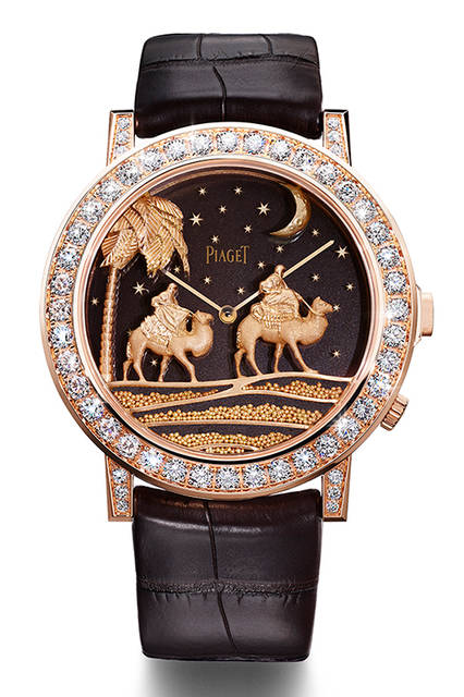 <strong>ピアジェ ミシカルジャーニー</strong><br />ケース｜ピンクゴールド<br />直径｜43mm<br />ムーブメント｜手巻き（Cal.830P）<br />振動数｜2万1600振動／時<br />パワーリザーブ｜約60時間<br />限定数｜世界限定8本<br />発売時期｜未定<br />価格｜1540万円（税別）