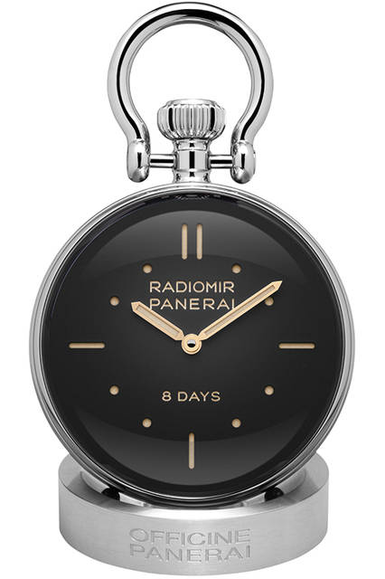 PANERAI PAM00641 TABLE CLOCK|パネライ テーブルクロック <strong>テーブルクロック</strong><br />ケース|ステンレススチール<br />直径|65mm<br />ムーブメント|手巻き(Cal.P.5000)<br />振動数|2万1600振動/時<br />パワーリザーブ|約192時間<br />発売中