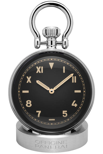 PANERAI PAM00641 TABLE CLOCK|パネライ テーブルクロック <strong>テーブルクロック</strong><br />ケース|ステンレススチール<br />直径|65mm<br />ムーブメント|手巻き(Cal.P.5000)<br />振動数|2万1600振動/時<br />パワーリザーブ|約192時間<br />発売中