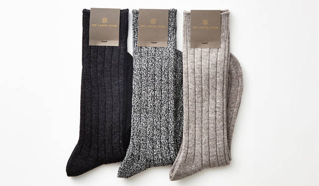 <strong>LAKOTA｜ラコタ</strong><br />「ラコタハウス×グレンクライド」ソックス　ウール カジュアル リブ ソックス（LHK-005 / GREY、MIX、BEIGE）各4428円