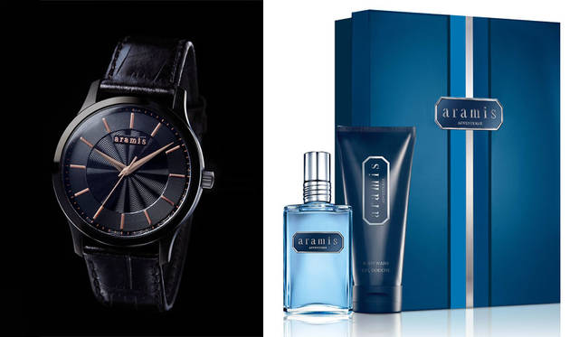<strong>aramis｜アラミス</strong><br />左／「アラミス ブラック スリム ウオッチ」条件付き特別頒布価格8100円（11月27日（金）日本限定・数量限定発売）