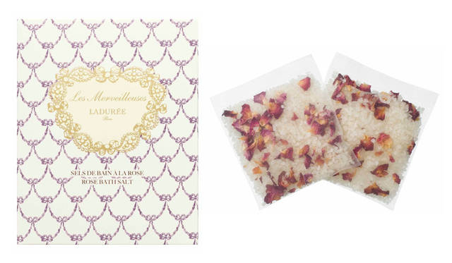 <strong>Les Merveilleuses LADURÉE｜レ・メルヴェイユーズ ラデュレ</strong><br />2015 HOLIDAY COLLECTION　「ローズ バス ソルト」2700円（5袋入）