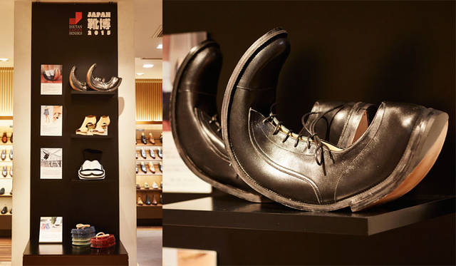 <strong>ISETAN MEN’S｜イセタンメンズ</strong><br />伊勢丹新宿店メンズ館地下1階＝紳士靴売場「JAPAN靴博2015」　専門学校ヒコ・みづのシューズコースの学生の作品。右／槙田幸奈さんの作品
